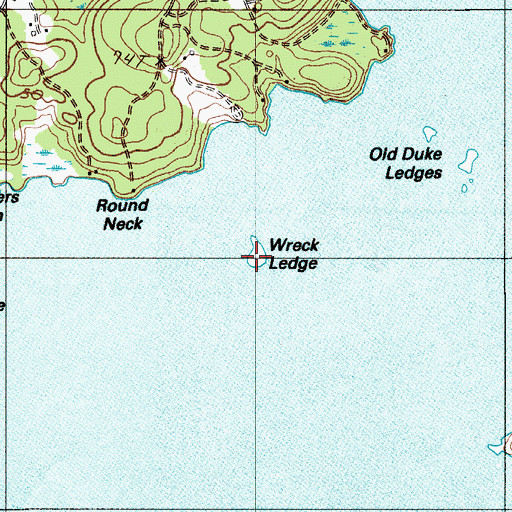 Topographic Map of Wreck Ledge, ME