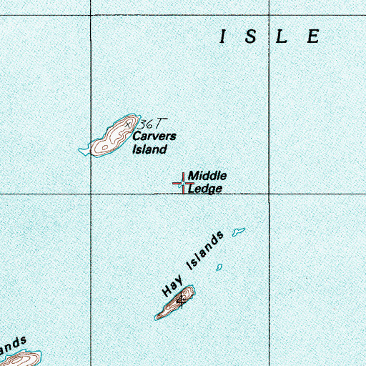Topographic Map of Middle Ledge, ME