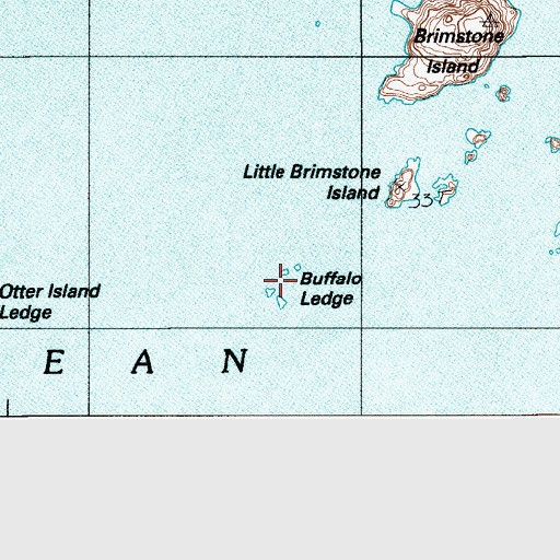 Topographic Map of Buffalo Ledge, ME