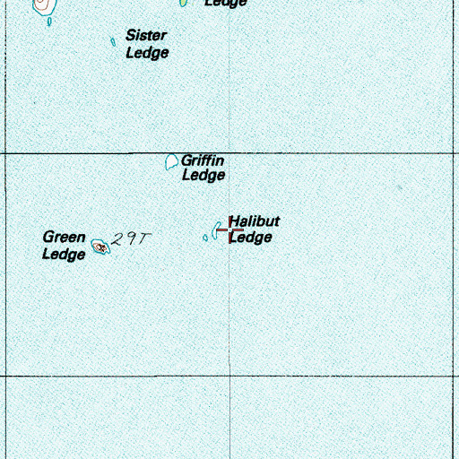 Topographic Map of Halibut Ledge, ME