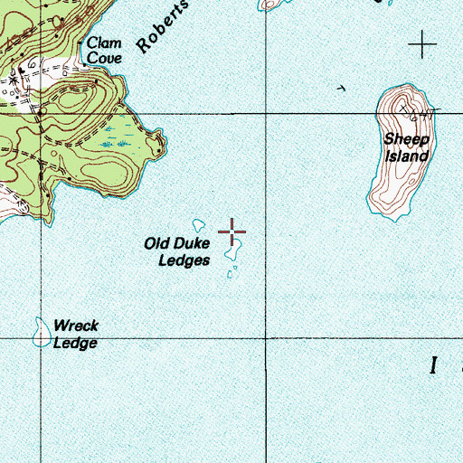 Topographic Map of Old Duke Ledges, ME
