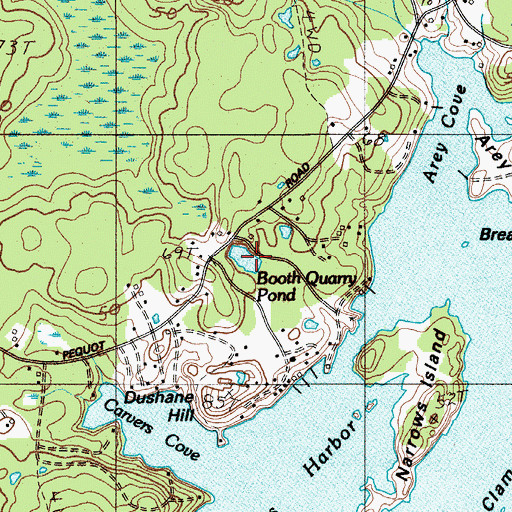 Topographic Map of Booth Quarry Pond, ME