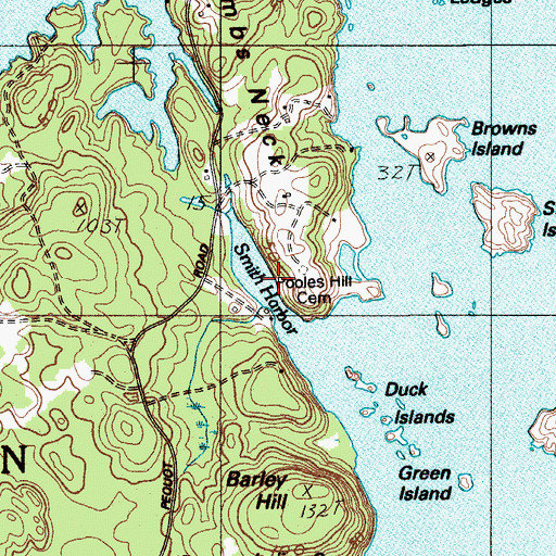 Topographic Map of Smith Harbor, ME