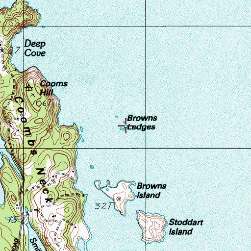 Topographic Map of Browns Ledge, ME