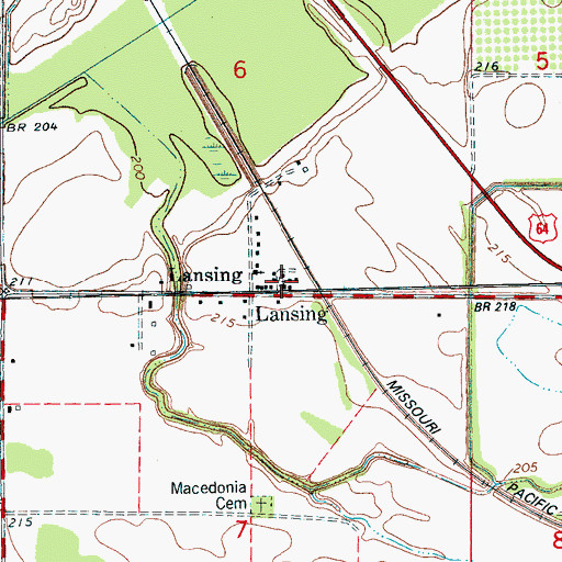 Topographic Map of Lansing, AR