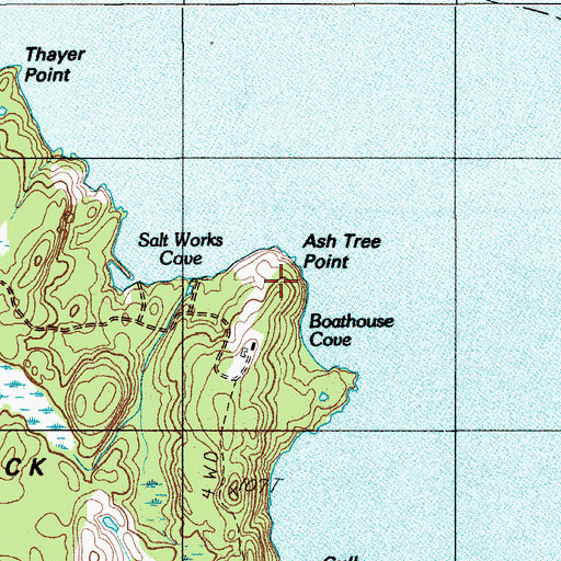 Topographic Map of Ash Tree Point, ME