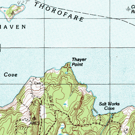Topographic Map of Thayer Point, ME