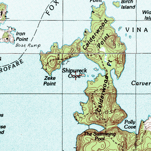 Topographic Map of Shipwreck Cove, ME