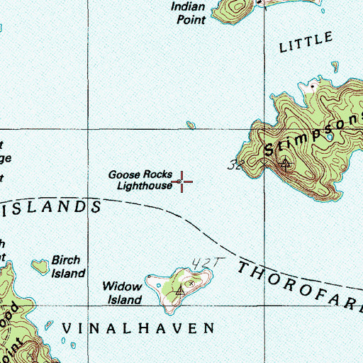 Topographic Map of Goose Rocks Lighthouse, ME