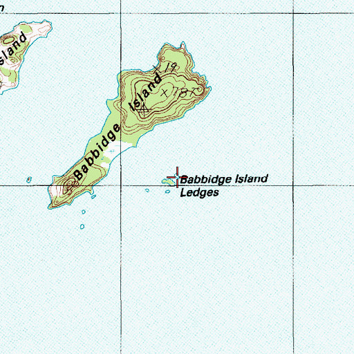 Topographic Map of Babbidge Island Ledges, ME