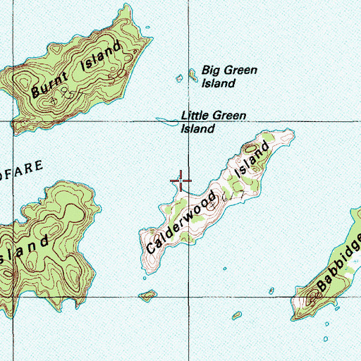 Topographic Map of Little Green Island, ME