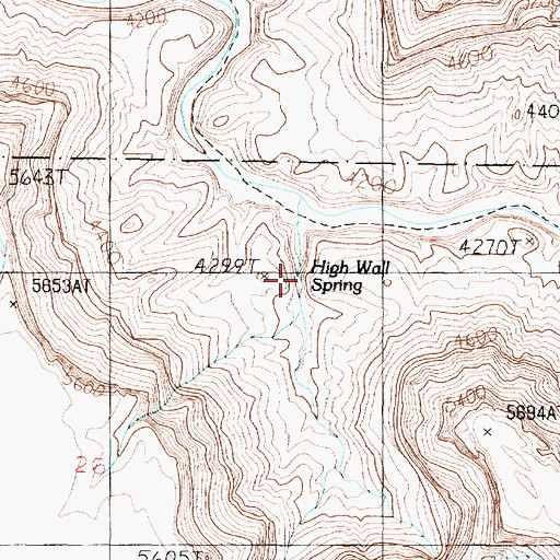 Topographic Map of High Wall Spring, AZ