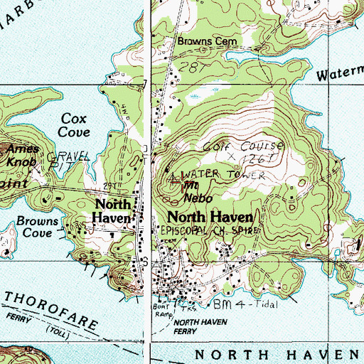 Topographic Map of Mount Nebo, ME