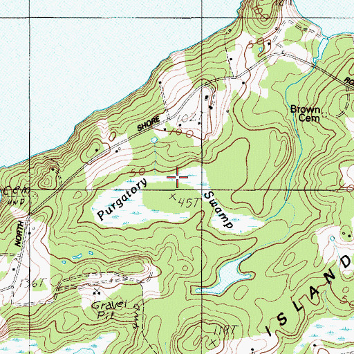 Topographic Map of Purgatory Swamp, ME