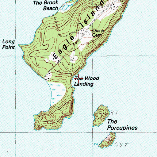 Topographic Map of The Wood Land, ME