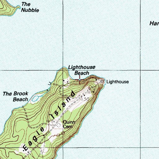 Topographic Map of Lighthouse Beach, ME