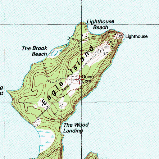 Topographic Map of Quinn Cemetery, ME