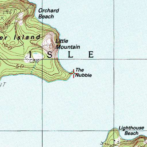 Topographic Map of The Nubble, ME