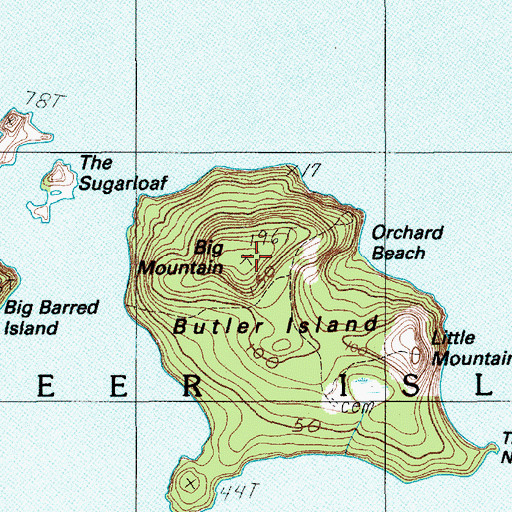 Topographic Map of Big Mountain, ME