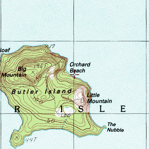 Topographic Map of Orchard Beach, ME
