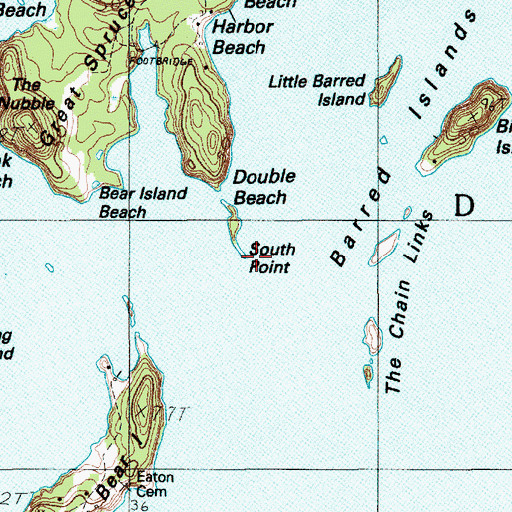 Topographic Map of South Point, ME