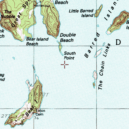 Topographic Map of The Chain Links, ME