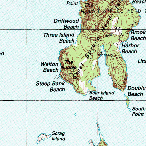 Topographic Map of The Nubble, ME