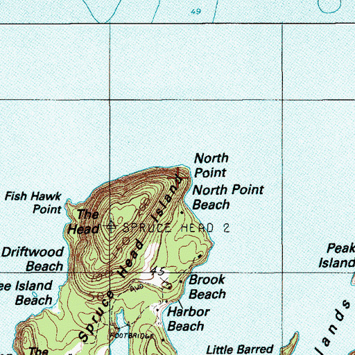 Topographic Map of North Point, ME