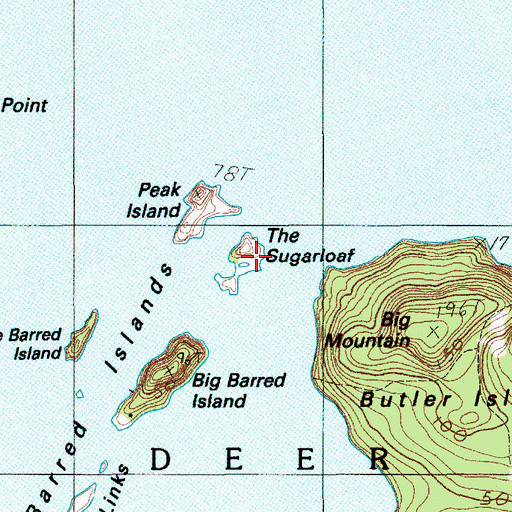 Topographic Map of The Sugarloaf, ME