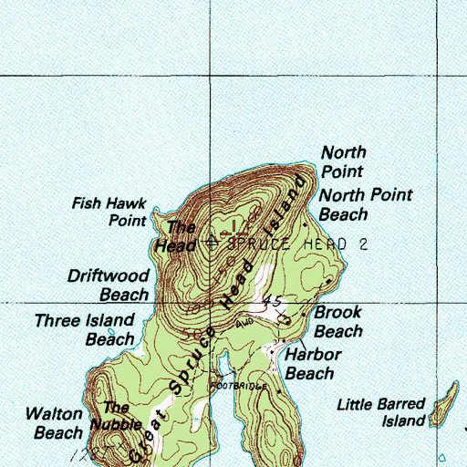 Topographic Map of The Head, ME