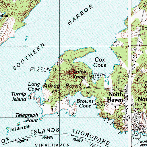 Topographic Map of Ames Knob, ME