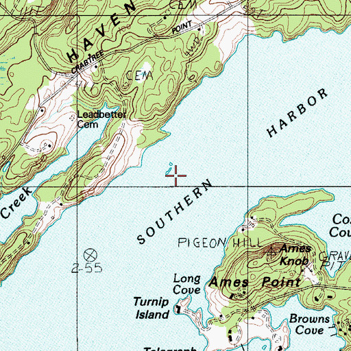 Topographic Map of Lobster Island, ME