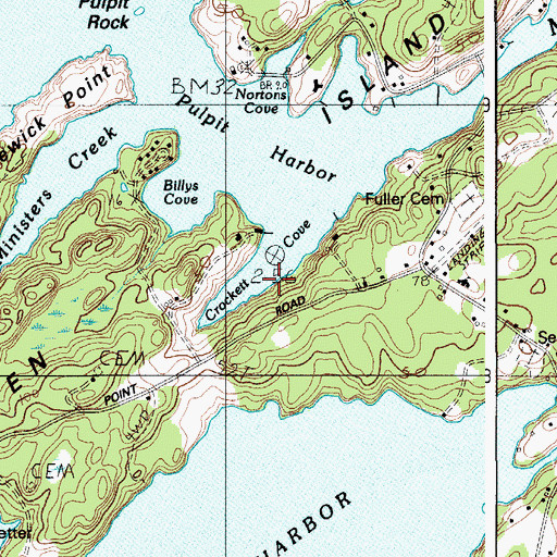 Topographic Map of Crockett Cove, ME