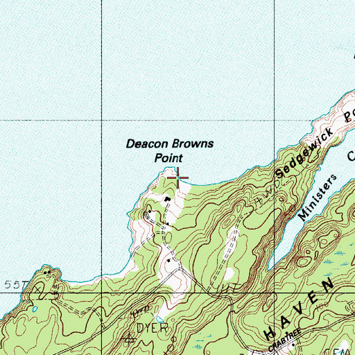 Topographic Map of Deacon Brown Point, ME