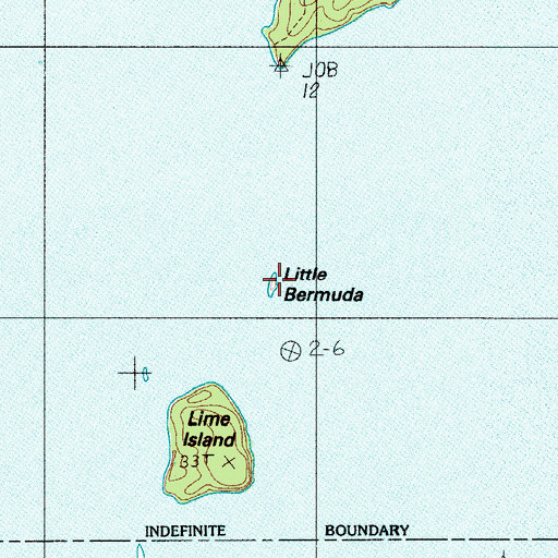 Topographic Map of Little Bermuda, ME