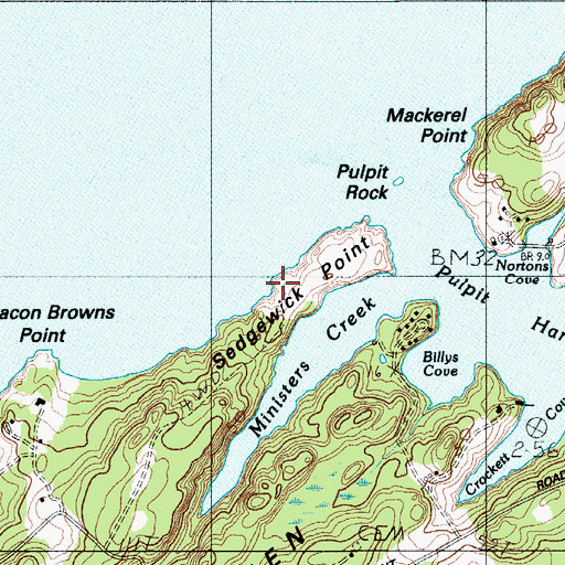 Topographic Map of Sedgewick Point, ME