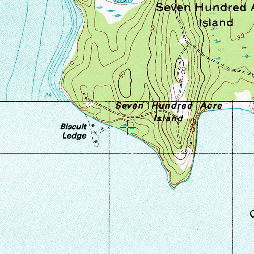 Topographic Map of Biscuit Ledge, ME
