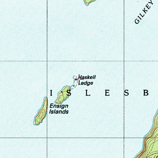 Topographic Map of Haskell Ledge, ME