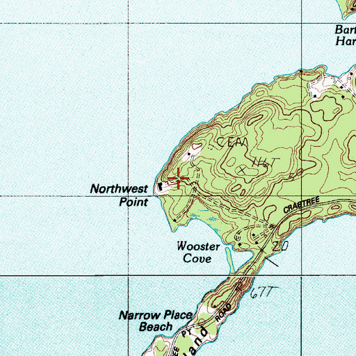 Topographic Map of Northwest Point, ME