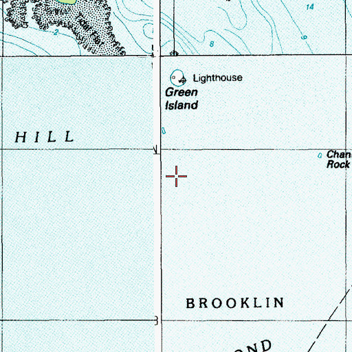 Topographic Map of Flye Island Ledge, ME