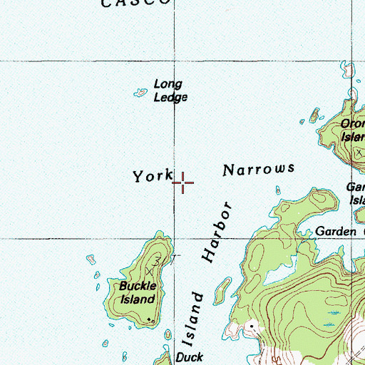 Topographic Map of York Narrows, ME