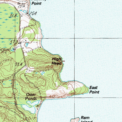 Topographic Map of High Head, ME