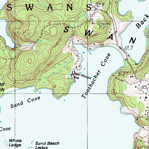Topographic Map of Little House Cove, ME