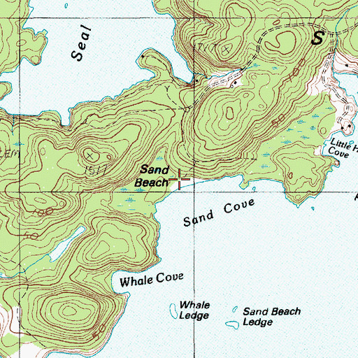 Topographic Map of Sand Beach, ME