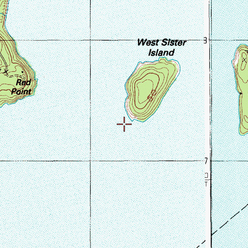 Topographic Map of Sister Ledge, ME