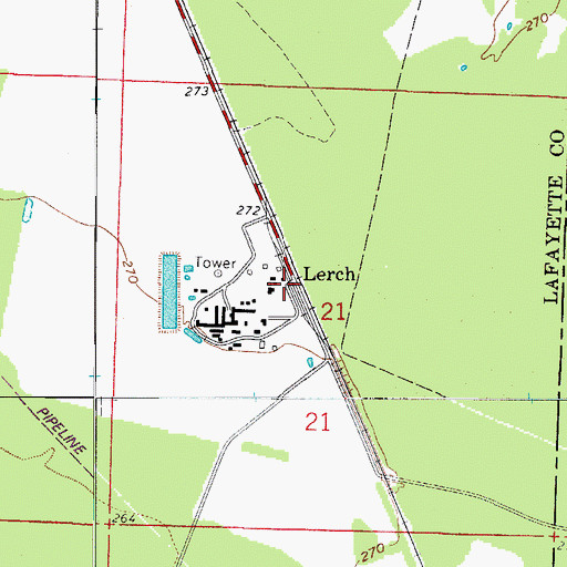 Topographic Map of Lerch, AR