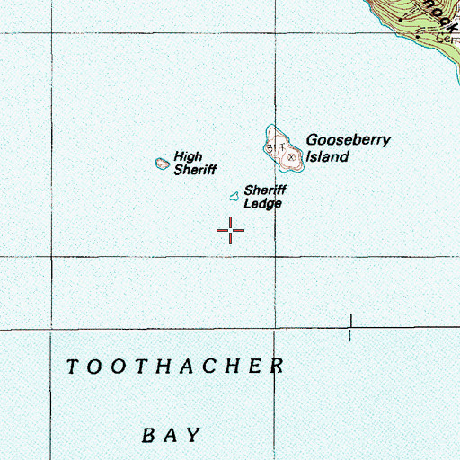 Topographic Map of Sheriff Ledge, ME