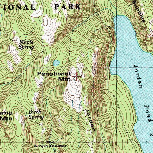 Topographic Map of Penobscot Mountain, ME