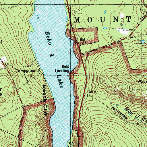 Topographic Map of Ikes Landing, ME