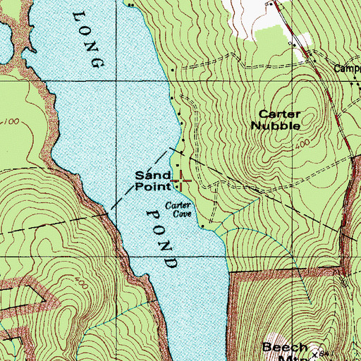 Topographic Map of Sand Point, ME
